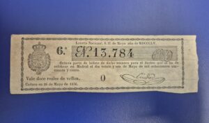 Loteria nacional 26 de mayo de 1855