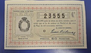 Loteria nacional sorteo 14 de 1922 sorteo extraordinario