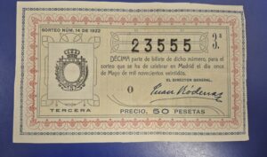 Loteria nacional sorteo 14 de 1922 sorteo extraordinario