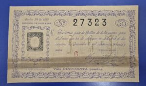 Loteria nacional sorteo 22 de 1889 Navidad