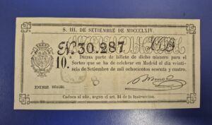 Loteria nacional sorteo 26 de septiembre de 1864